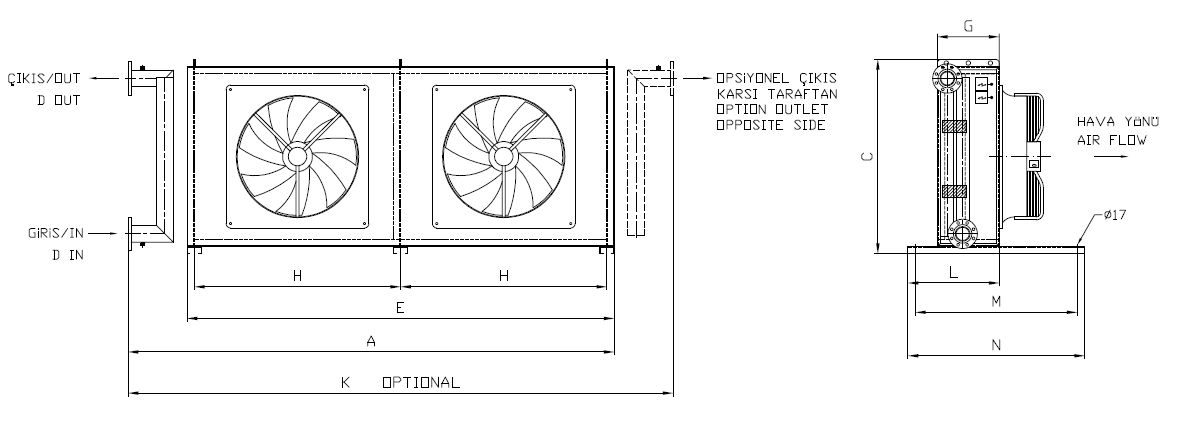 BC/BD-250BB5-B03 dimension drawing