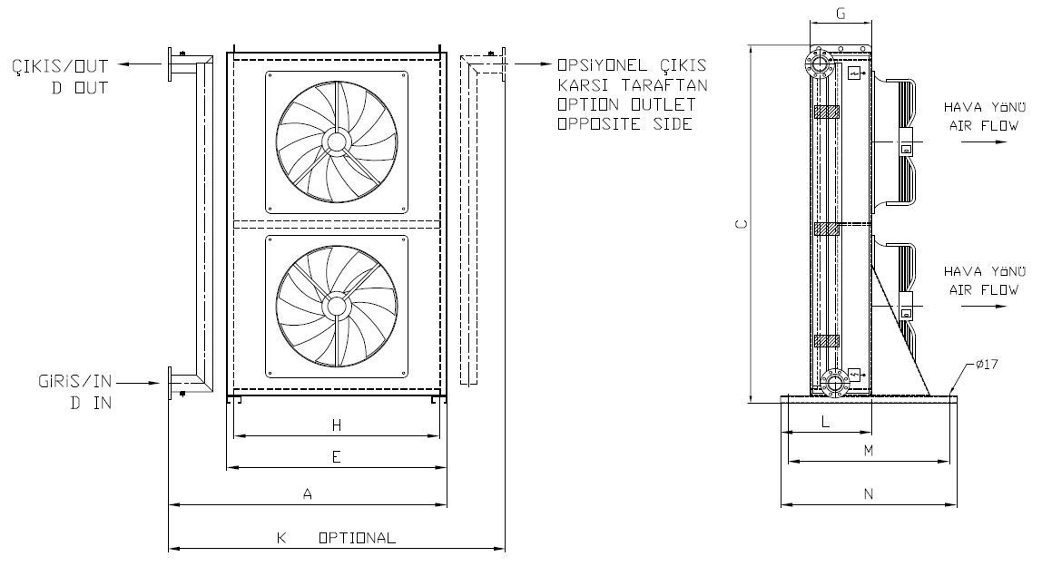 BC/BD-2X150CD5-B03 dimension drawing