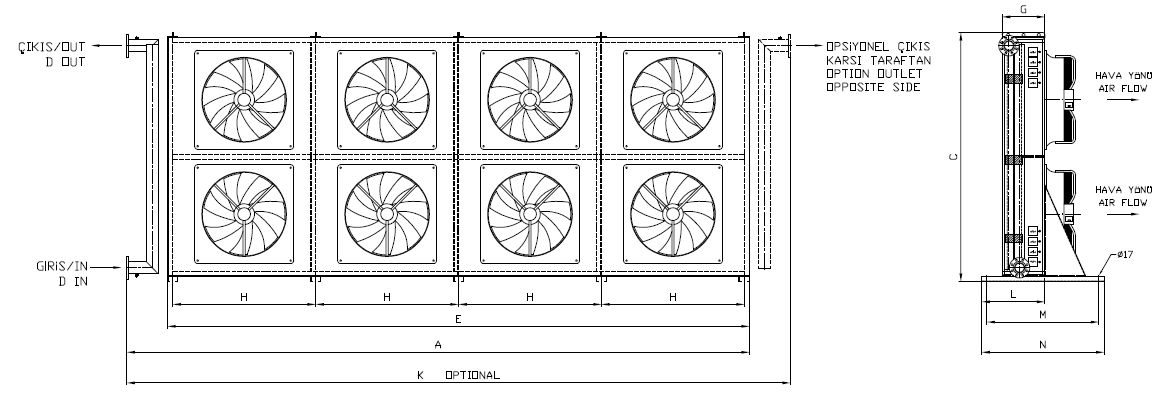 BC/BD-2X450BB1-B03 dimension drawing