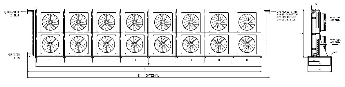 BC/BD-2X880AC1-B01 dimension drawing