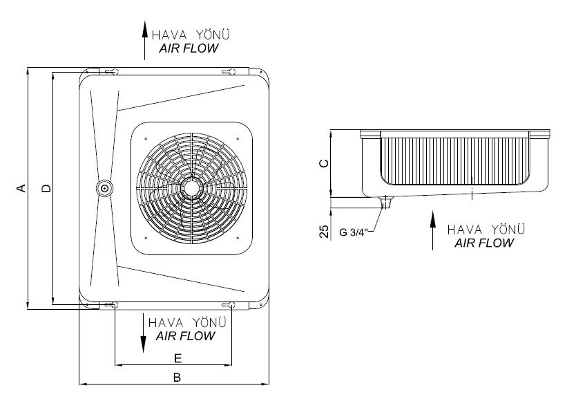 ED-P-A-125BC4-B24 dimension drawing