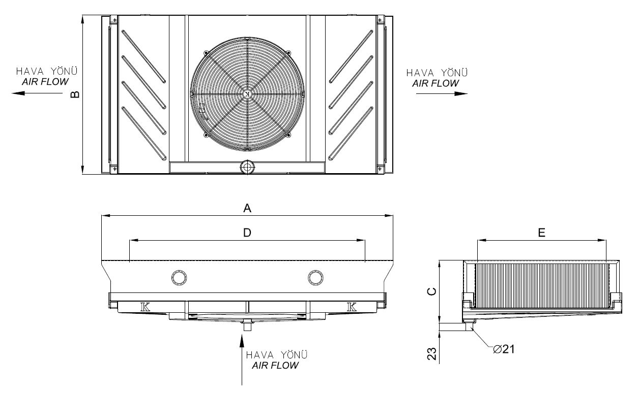 ED-P-C-130BC5-B25 dimension drawing