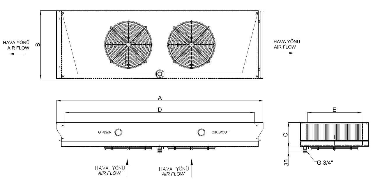 ED-P-C-225AD5-B24 dimension drawing