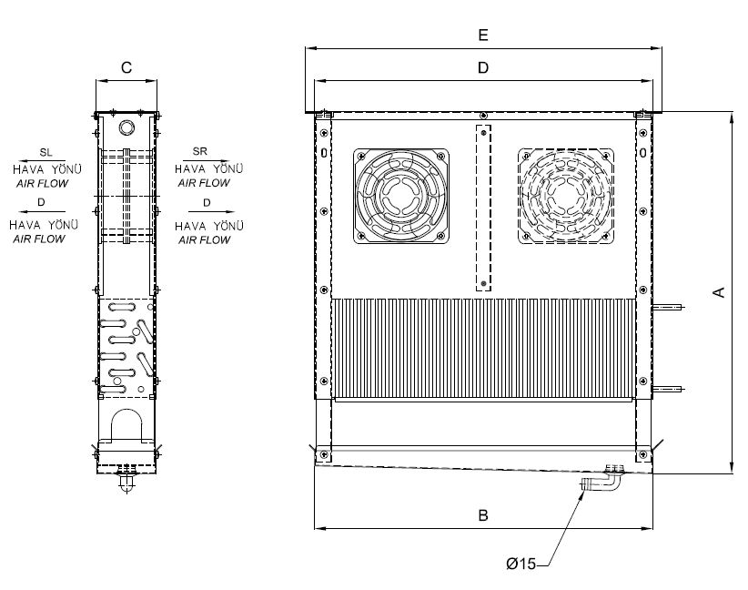 EL-212AE4-C21 dimension drawing
