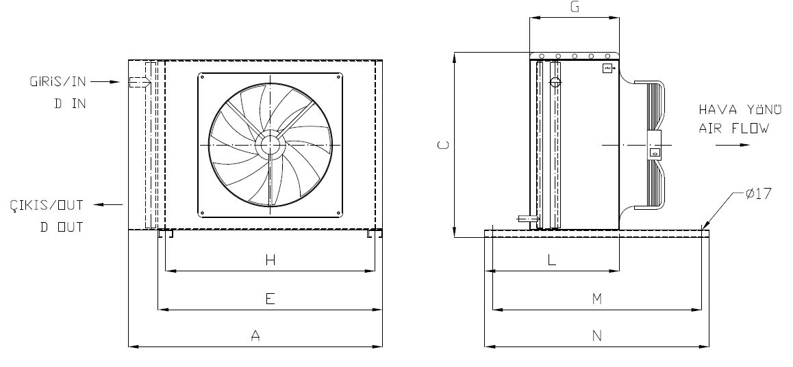 KA/KB-150AB1-B02 dimension drawing