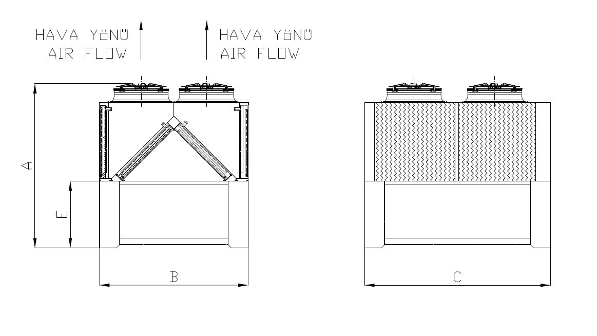 KC-WF-2x280AC1-B01T dimension drawing